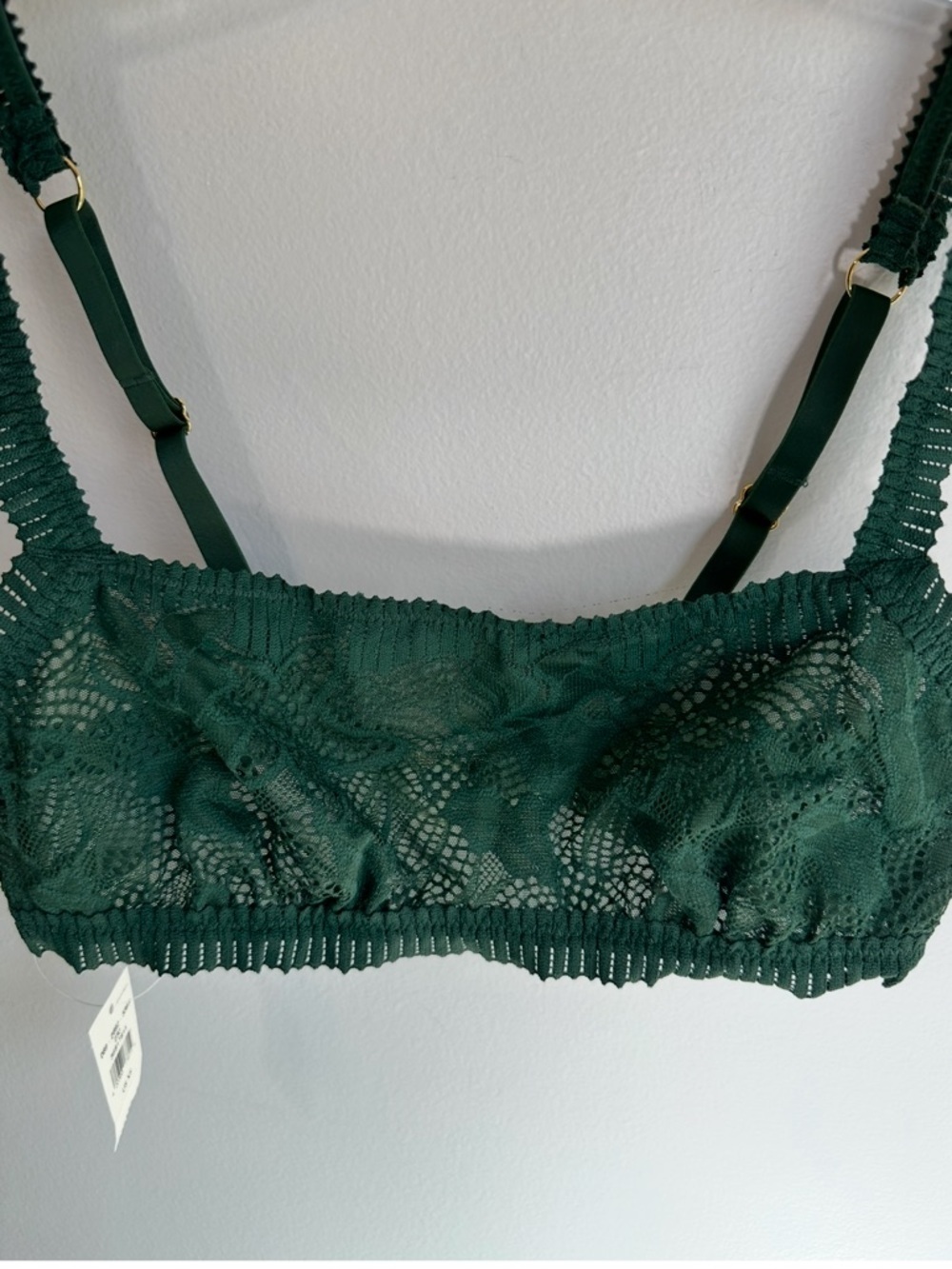 NWT Aerie Coral Lace Bandeau Bralette Sycamore Green Size Medium - Picture 4 of 15
